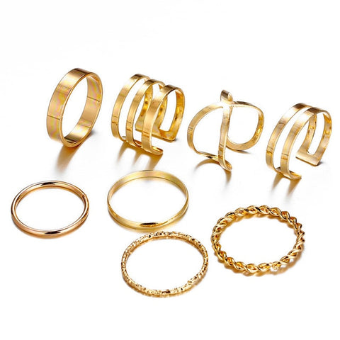 Image of Gold/Sliver Rings Set For Women