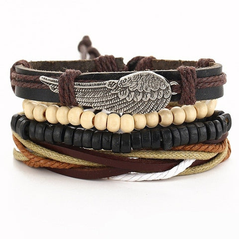 Image of Men Fashion Braided Handmade Star Rope Wrap Bracelets