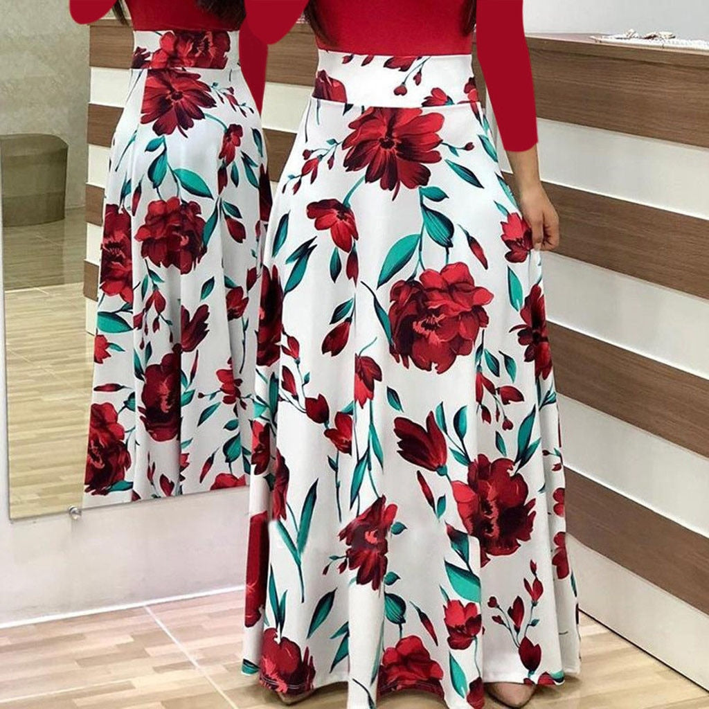 Long Dress Fashion Women Floral Print Boho