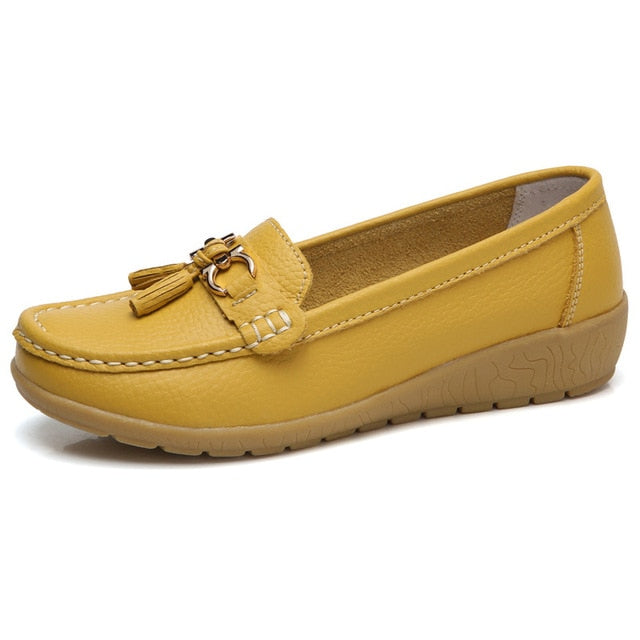 Women Shoes Loafers Genuine Leather