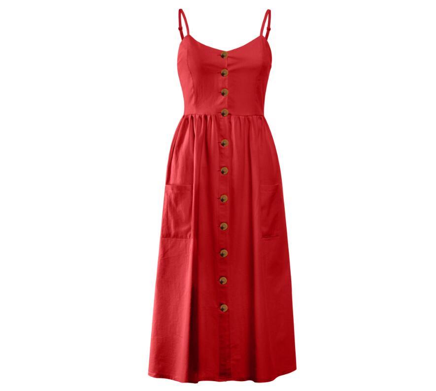 Elegant Button Women Dress