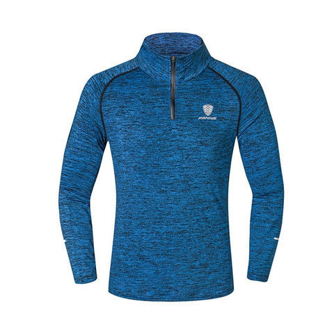 Image of Men T-shirt with Zipper Quick Dry Long Sleeve Sportswear