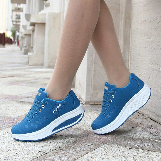 Women thick bottom wedges sneakers