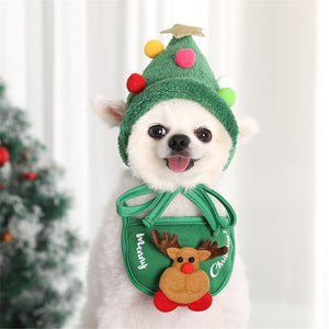Dog Christmas Bandana Santa Hat