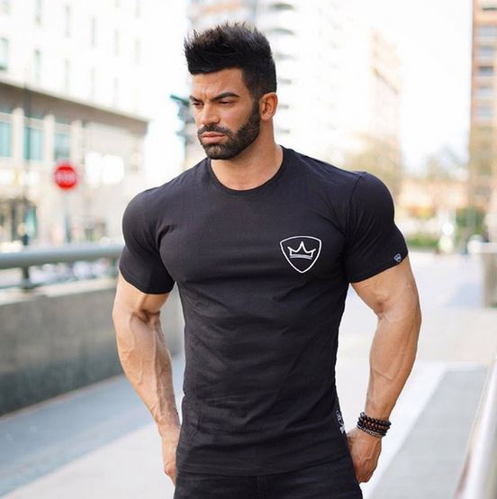Men Cotton Dry Fit Gym Training Tshirt