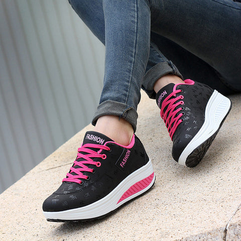 Image of Women thick bottom wedges sneakers