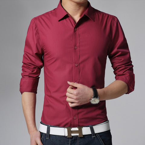 Image of Men's Long Sleeve Fit Slim Shirt