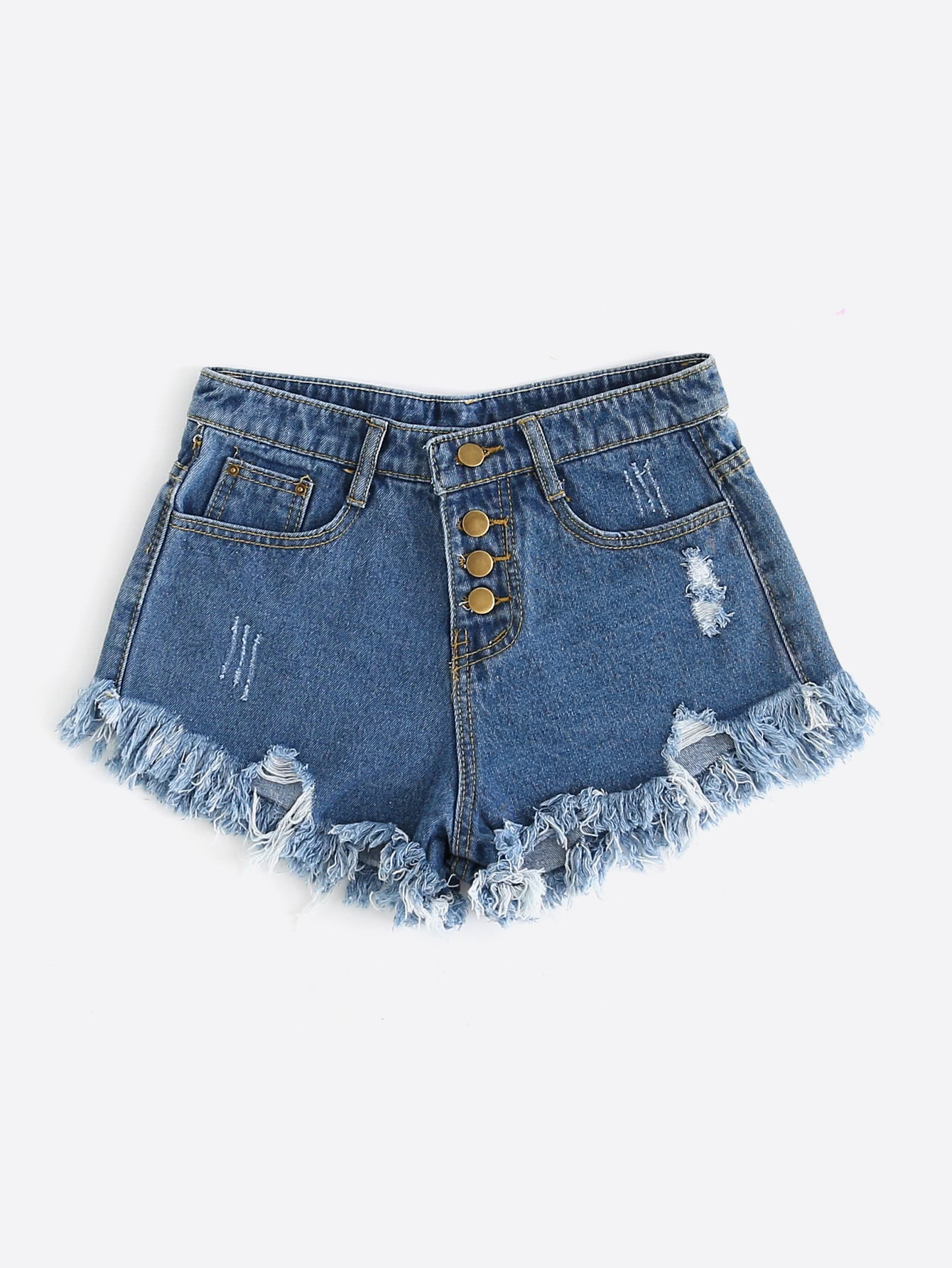 Distressed  Denim Shorts