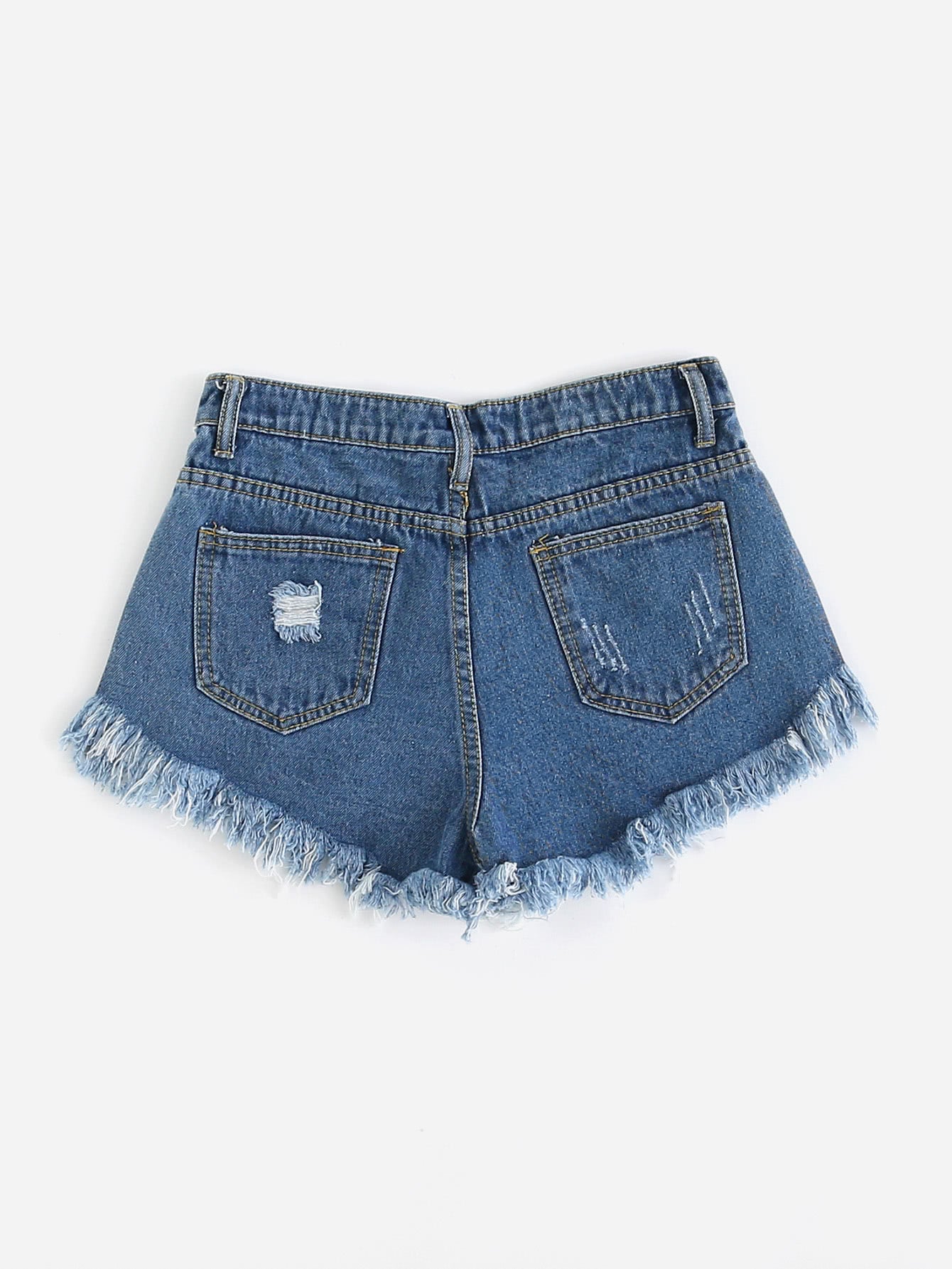 Distressed  Denim Shorts