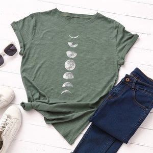 New Moon Planet Print T Shirt