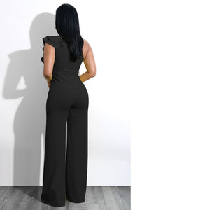 One Shoulder Ruffles Jumpsuits For Women
