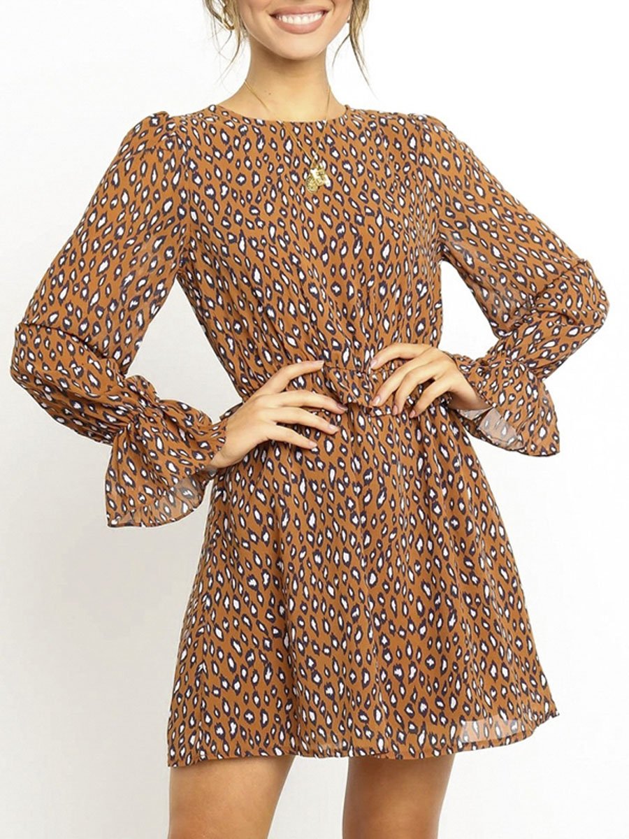 Chiffon transparent long sleeve dress