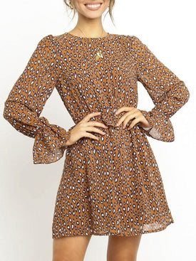 Chiffon transparent long sleeve dress