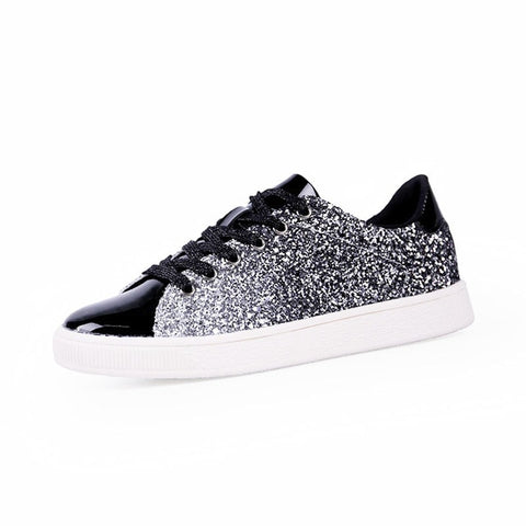 Image of Women Sneakers lace-Up Bling Glitter