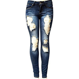 Women's Skinny Hole Ripped Jeans