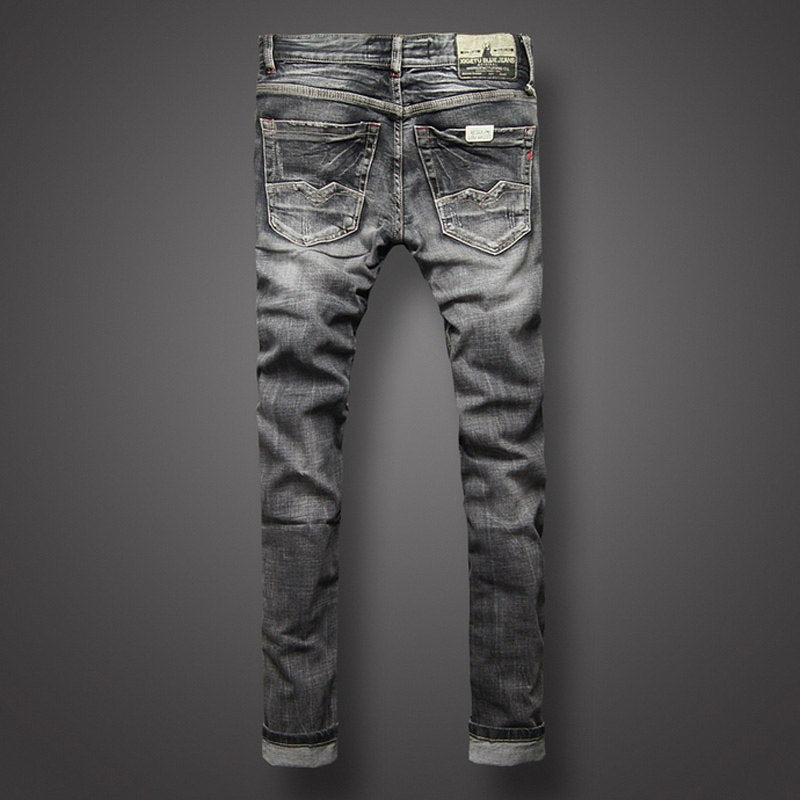 Black Gray Color Denim Mens Jeans
