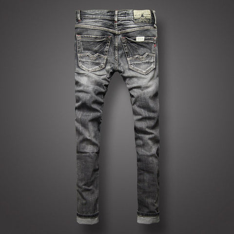 Image of Black Gray Color Denim Mens Jeans