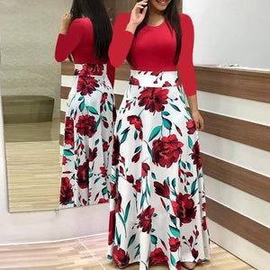 Long Dress Fashion Women Floral Print Boho