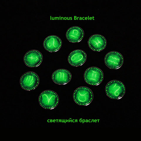 Image of 12 Constellation Luminous Bracelet Men Leather