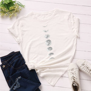 New Moon Planet Print T Shirt