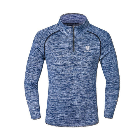Image of Men T-shirt with Zipper Quick Dry Long Sleeve Sportswear