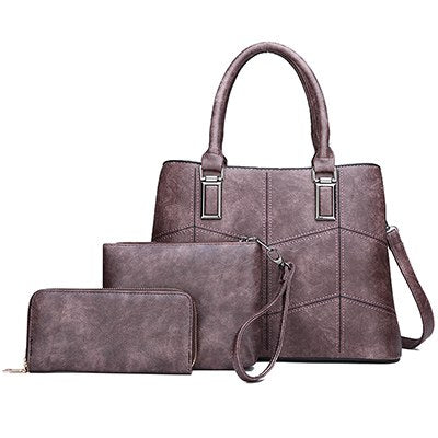 3 Sets Leather Women Handbags