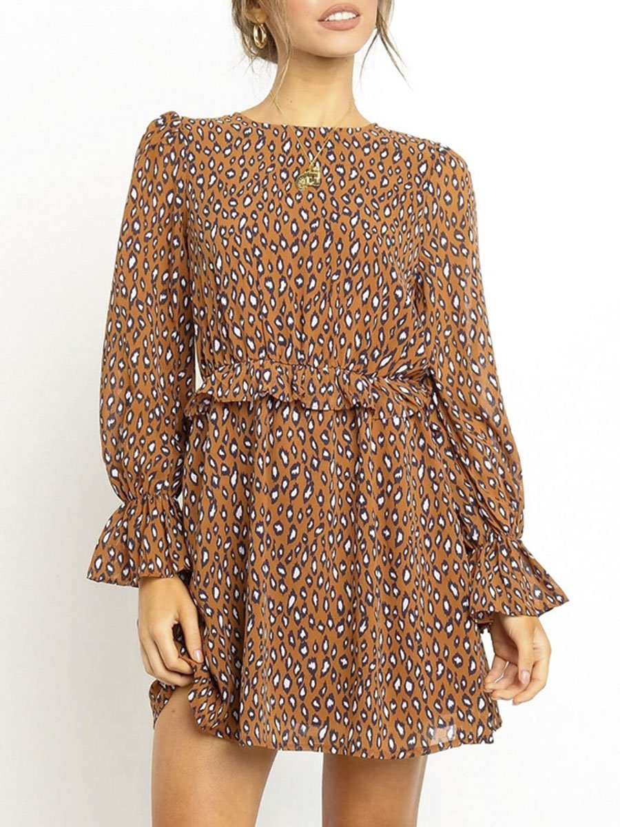 Chiffon transparent long sleeve dress