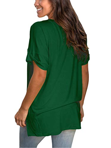 Womens Tshirts Short Sleeves Cute Juniors Tops Beach Printed Tunics Side Split S