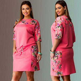Womens Casual Straight Floral Print Dress