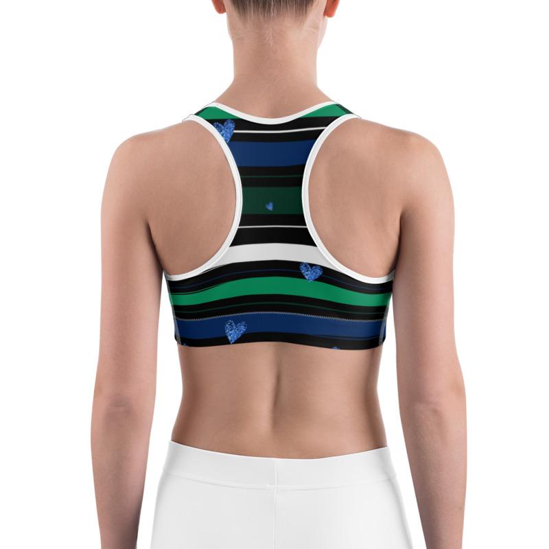 Stripes and Hearts Sports Bra