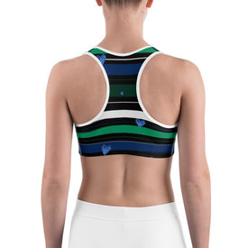 Stripes and Hearts Sports Bra