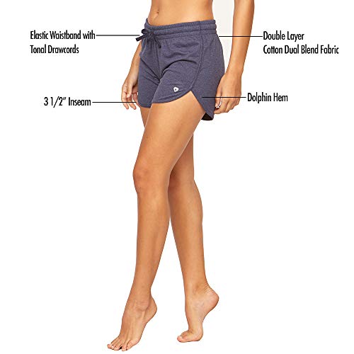 Colosseum Active Women's Simone Cotton Blend Yoga and Running Shorts (Black Floral, X-Small)