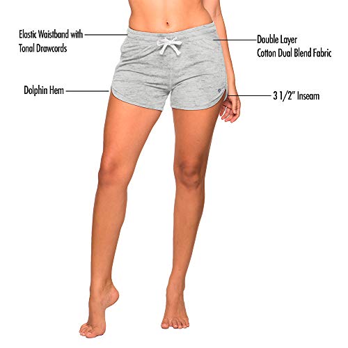 Colosseum Active Women's Simone Cotton Blend Yoga and Running Shorts (Black Floral, X-Small)