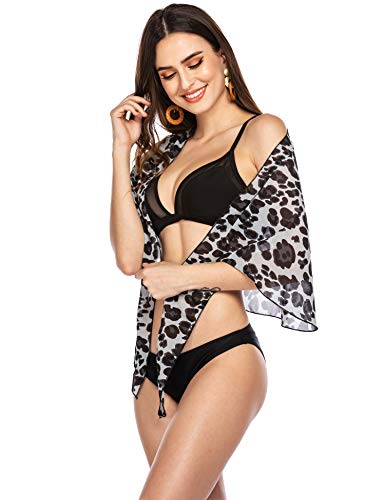 Ekouaer Women Short Sarongs Beach Wrap Sheer Chiffon Bikini Wrap Cover Ups Skirt for Swimwear Small