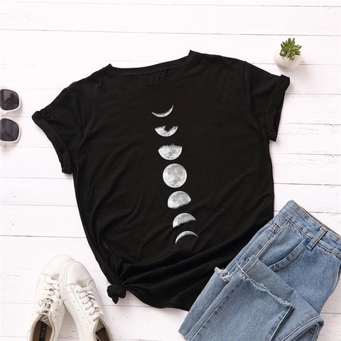 Image of New Moon Planet Print T Shirt