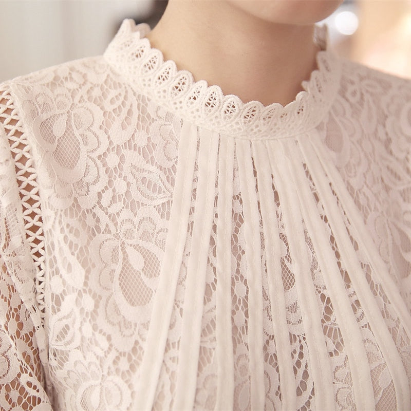 Ladies Long Sleeve Chiffon Lace