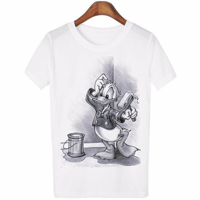 Women Lovely Cartoon Casual Short Sleeve T-Shirt