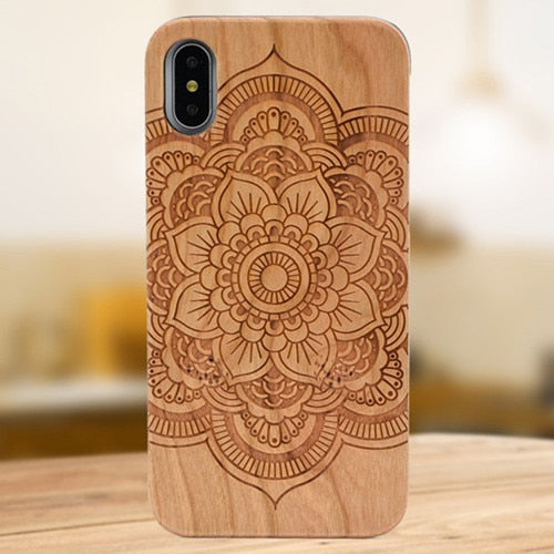 Laser Engraving Real Wood Cell Phone Case for iPhone