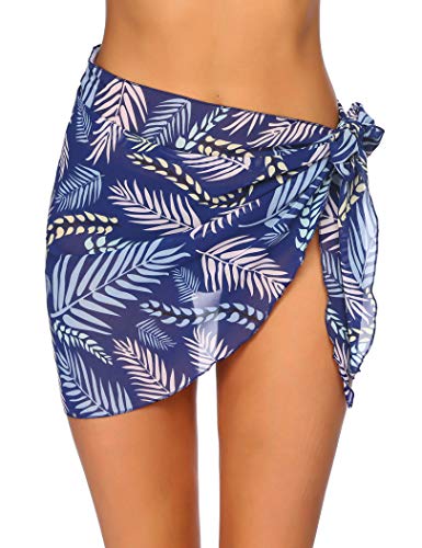 Ekouaer Women Short Sarongs Beach Wrap Sheer Chiffon Bikini Wrap Cover Ups Skirt for Swimwear Small