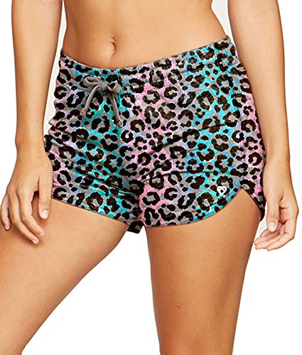 Colosseum Active Women's Simone Cotton Blend Yoga and Running Shorts (Black Floral, X-Small)