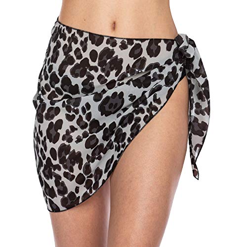 Ekouaer Women Short Sarongs Beach Wrap Sheer Chiffon Bikini Wrap Cover Ups Skirt for Swimwear Small