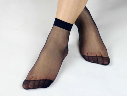 Image of 10 Pairs Multicolor Ankle High Nylon Socks