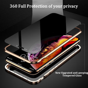 Privacy Magnetische Gehard Glas Case voor iPhone