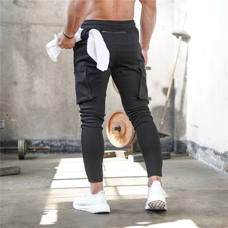 Man Gyms Workout Fitness Cotton Trousers