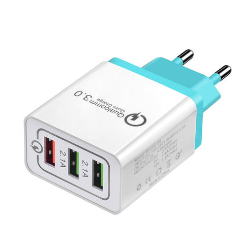 Image of 18 W USB Quick charge 3.0 5V 3A for Iphone 7 8 EU US Plug Mobile Phone Fast charger charging