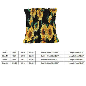 Women Sunflower Bustier Sheer Crop Top