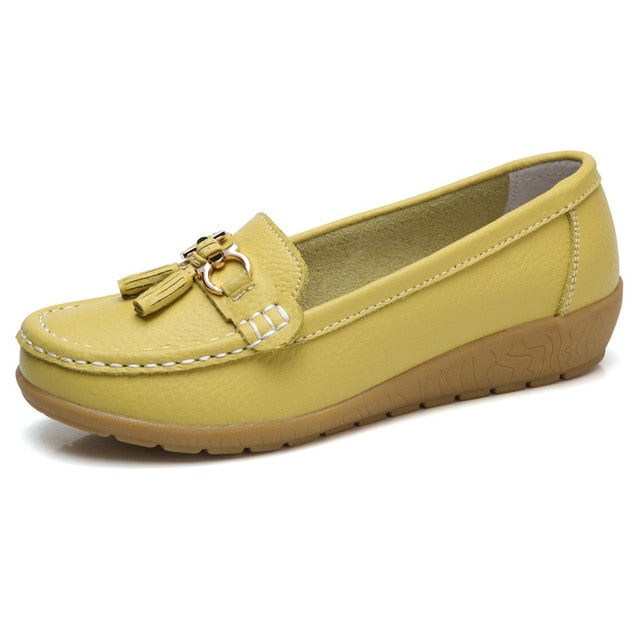 Women Shoes Loafers Genuine Leather