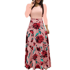 Long Dress Fashion Women Floral Print Boho