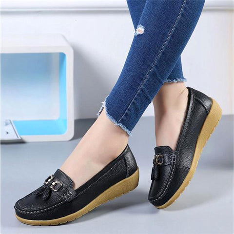 Image of Women Shoes Loafers Genuine Leather