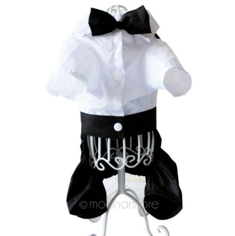 Image of Dog Jumpsuit with Bow Tie